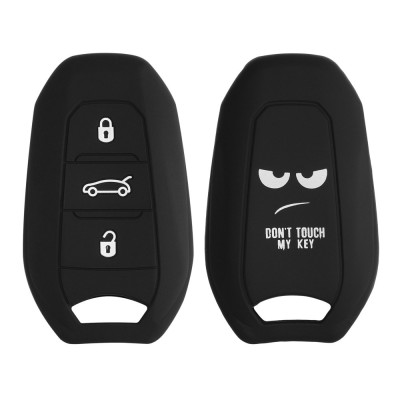 Husa Cheie Auto kwmobile pentru Opel 3 Butoane - Keyless Go, Silicon, Negru/Alb, 56976.02 foto