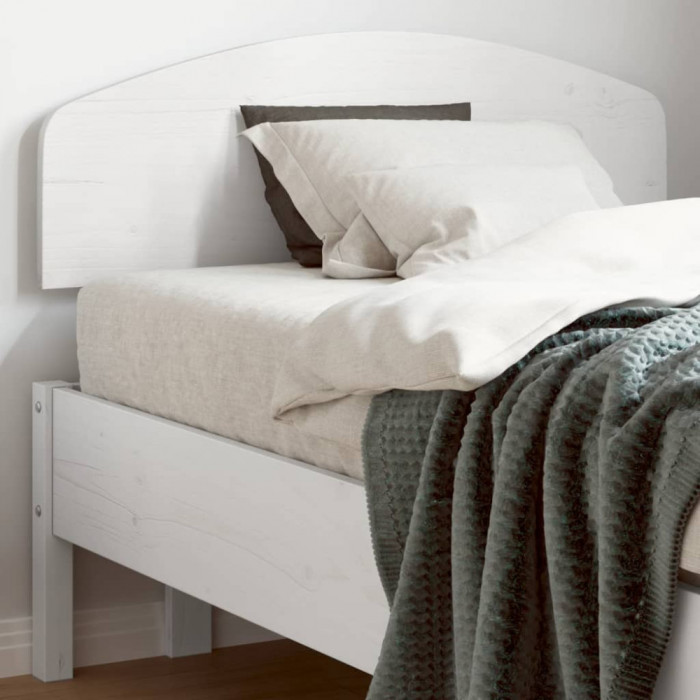 vidaXL Tăblie de pat, alb, 100 cm, lemn masiv de pin