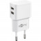 Incarcator de retea dual Goobay, 2 x USB, 2.4 A, alb