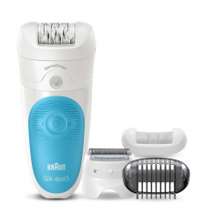 Epilator Braun SE5890, SensoSmart, 5 accesorii, 28 pensete, Wet&amp;amp;Dry, Alb/Albastru foto