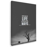 Tablou mesaj motivational despre viata alb negru 1494 Tablou canvas pe panza CU RAMA 50x70 cm