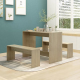 Cumpara ieftin Set mobilier de bucătărie, 3 piese, stejar sonoma, PAL