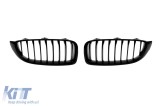 Grile de rinichi cu nervuri unice vopsite &icirc;n negru potrivite pentru BMW Seria 4 F32 coupe, F33 cabrio, F36 Gran Coupe 2013-2019 Performance AutoTuning