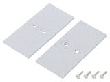Obturator Argintiu pentru Profil LED, 2 Buc, 33.4x68.8x2mm, Oțel