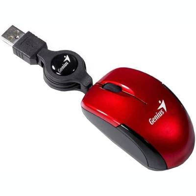 MOUSE GENIUS Micro Traveler V2 cu fir optic USB rosu 31010125103 foto