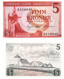 Islanda 5 Kronur 1957 P-37 Ingolfur Arnarson viking norvegian UNC