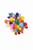 Pompoane cu diametru 10-25mm,multicolor,60 bucati set
