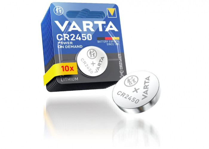 Set 10 Baterii Varta CR2450, 3V, cu litiu, rotunde, tip buton - RESIGILAT