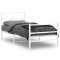 vidaXL Cadru de pat metalic cu tăblie de cap/picioare, alb, 90x200 cm