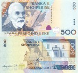 ALBANIA █ bancnota █ 500 Leke █ 2007 █ P-72a █ UNC █ necirculata