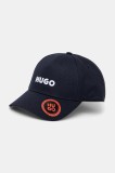 HUGO șapcă de baseball din bumbac culoarea bleumarin, cu imprimeu, 50533410