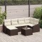 vidaXL Set de canapele pentru grădină 7 pcs Maro Rattan poli 3346798