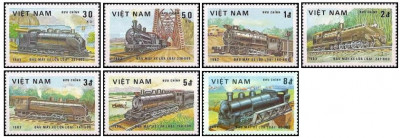 Vietnam 1983 - Locomotive cu aburi, serie neuzata foto
