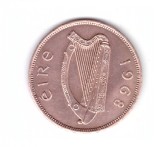 Moneda Irlanda 1 pingin 1968, stare foarte buna, curata, Europa, Bronz