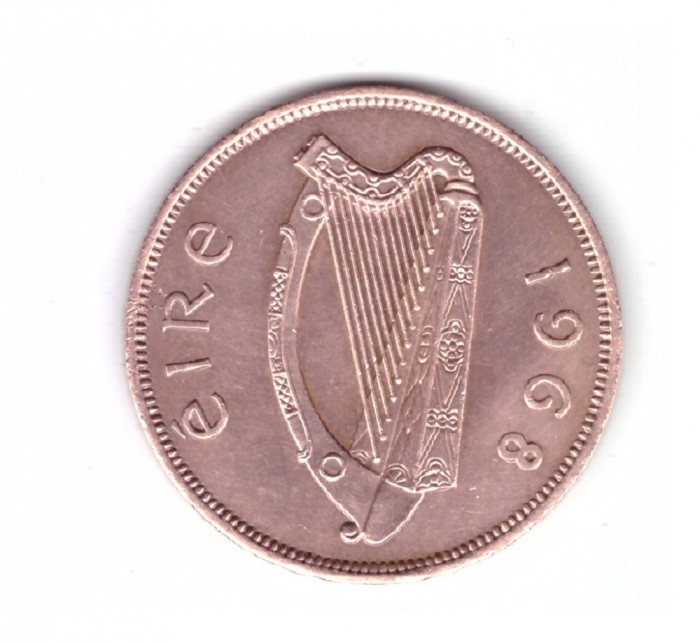 Moneda Irlanda 1 pingin 1968, stare foarte buna, curata