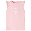 Tricou de copii cu m&acirc;neci cu volane roz deschis 128, vidaXL
