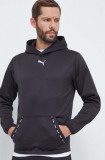 Puma bluza barbati, culoarea negru, cu glugă, cu imprimeu