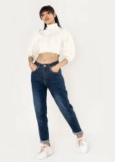 Blugi dama Mom Fit Nina Carter Albastru inchis P502-9 M8
