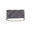 Geanta plic seara, gri, 20 x 10 cm, model dungi oblice in relief cu sclipici, Magrot 24026