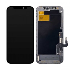 Display cu Touchscreen JK pentru Apple iPhone 12 / 12 Pro, cu Rama, Versiune LCD In-Cell, Negru