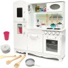 Bucatarie din lemn pentru copii 91x102 cm,banda multicolora LED,accesorii incluse - Alb, Dactylion