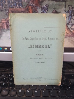Statutele Societăței Cooperative de Credit, Economie, etc Zimbrul din Galați, Piața Costachi Negri (T&amp;acirc;rgul Nou), Galați 1905, 054 foto
