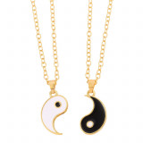 Set 2 lantisoare ying yang, culoare aurie