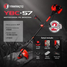 Motocoasa pe benzina Yamamoto YBC-57 6CP, 52CC, 2T Innovative ReliableTools foto