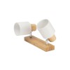 Spot Bara Erste Nordik Alb+Natur 2xE14 40W Lemn+Metal, Abajur Textil Alb 250x80x130mm