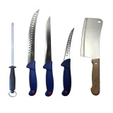 Cumpara ieftin Set profesional de macelarie, transat, injunghiat, dezosat, filetat, 3 cutite otel carbon, satar, masat pentru ascutit