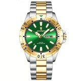 Poedagar Ceas barbatesc de mana Quartz Casual Fashion Analog Argintiu Verde
