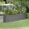 Strat &icirc;nălțat grădină gri 296x80x68cm oțel vopsit electrostatic