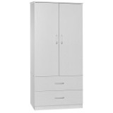 Cumpara ieftin Dulap Zelia cu 2 usi si sertare culoare alb 79x42x180cm