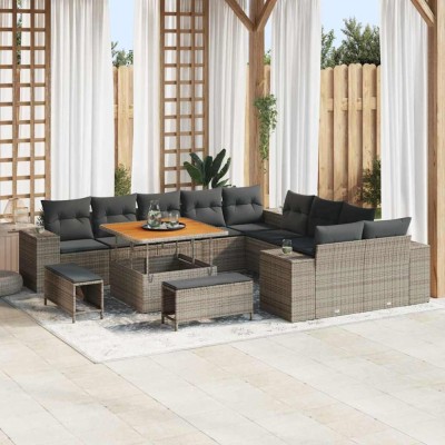 vidaXL Set de canapele pentru grădină 13 pcs Gri 100 x 100 x 71 cm 3364008 foto