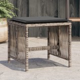 Set 4 Scaune Gradina Gossi Poliratan Gri cu Perne 41x41x36cm