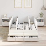 Cumpara ieftin Cadru de pat cu depozitare cu sertar Alb 120 cm Lemn prelucrat