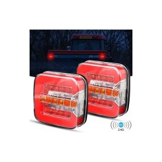 Set 2 bucati lampi spate fara fir wireless 12v - 24v remorca camion cu magnet