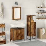 vidaXL Set mobilier baie 3 piese Lemn Vechi Lemn Ingineresc