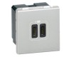 Priza USB tip C dubla 2M 15W Legrand Mosaic aluminiu 079390