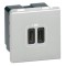 Priza USB tip C dubla 2M 15W Legrand Mosaic aluminiu 079390