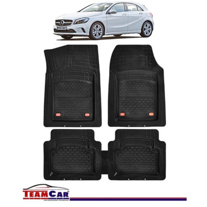 Covorase Auto TeamCar&reg; Tip Tavita Compatibile Mercedes-Benz A-Class W176 (2012&ndash;2018) Negru Material Rezistent