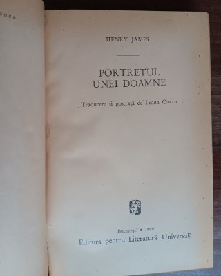 myh 544f - Henry James - Portretul unei doamne - ed 1969 foto
