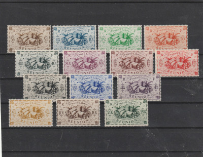 Reunion 1943-Produse nationale,serie 14 valori,dantelate, MNH , Mi.266-279 foto