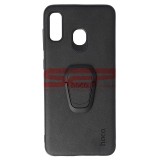 Husa Samsung Galaxy A20 Hoco TPU Leather Neagra Protectie Premium