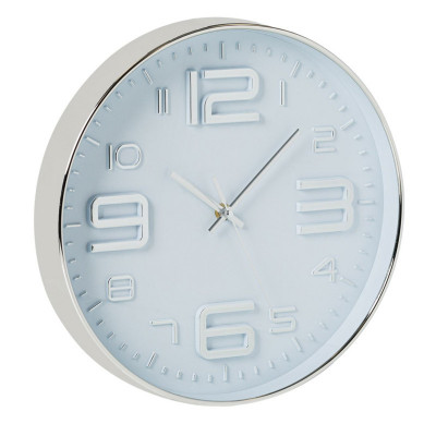 Ceas decorativ pentru perete Silver, 30 cm, plastic, Argintiu foto