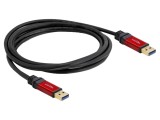 Cablu USB A Aurit 3m Negru Metalic DELOCK 82746