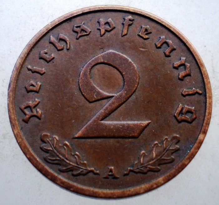 2.616 GERMANIA 2 REICHSPFENNIG 1938 A