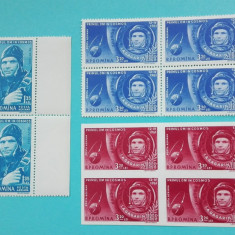 TIMBRE ROMANIA LP516+516a/1961 Primul om in cosmos -Bloc de 4 timbre MNH