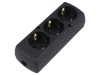Conector: alimentare AC mamă spliter 2P+PE 250VAC 16A neagră