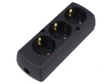Conector: alimentare AC mamă spliter 2P+PE 250VAC 16A neagră